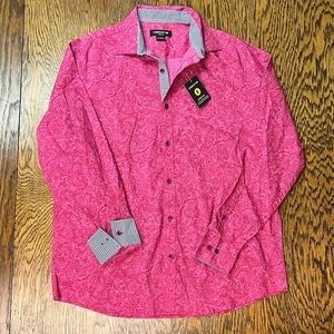 NWT 100% Cotton Claiborne Paisley Button-Down
